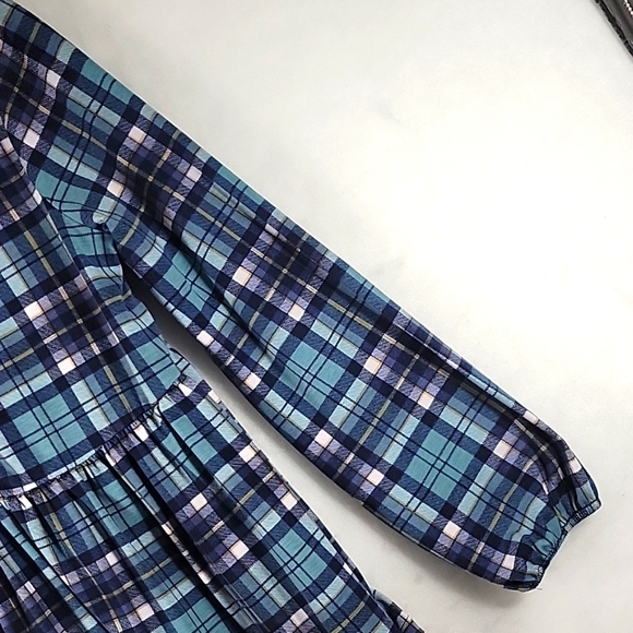 Allison Andrews Boho Winter Plaid Flannel Tiered Ruffle Hemline Blouse Size M - Picture 6 of 9